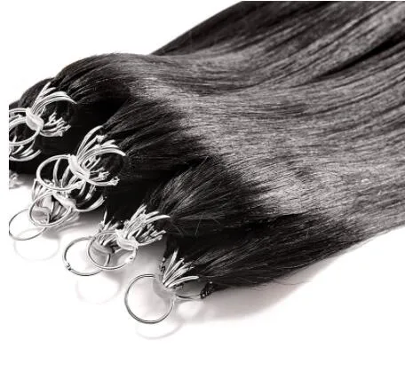 Top qualité 6D 2ND morceaux de cheveux raides 100% extensions de cheveux de plumes humaines